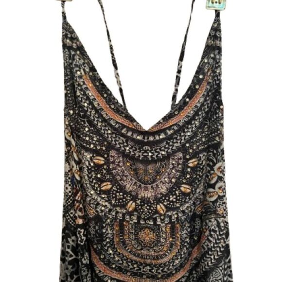 TRUE COLOURS by La Moda 
Stunning Gold & Blue Embellished Maxi Sundress💫 - Picture 9 of 15